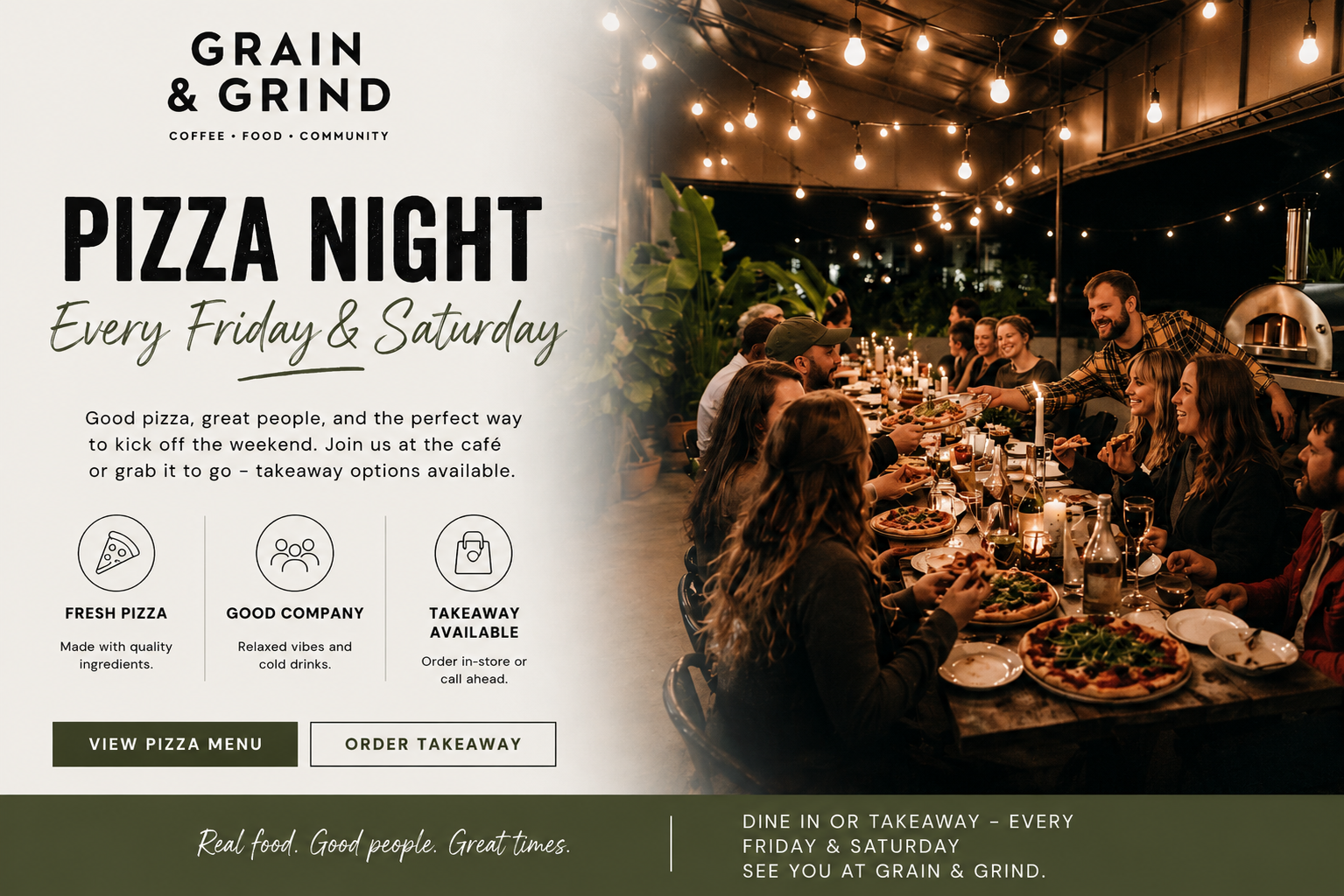 Grain and Grind pizza night